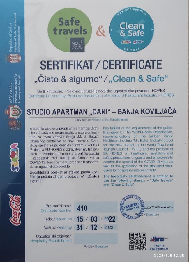 Studio Apartman Dani Баня-Ковиляча Экстерьер фото